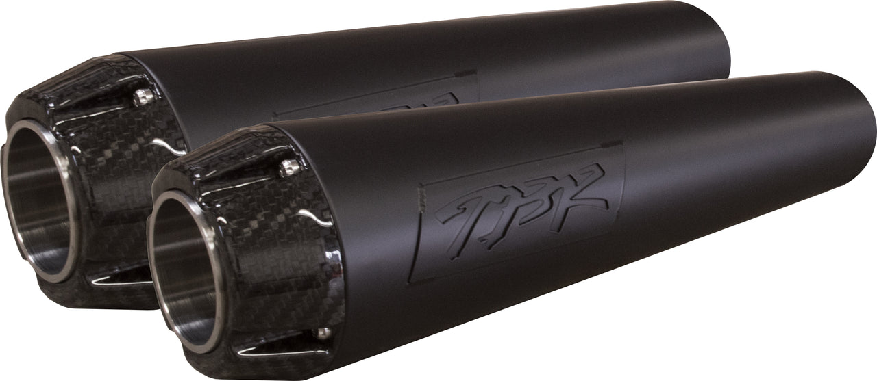 Comp S Slip On Softail Fatbob Black W/Cf End Cap
