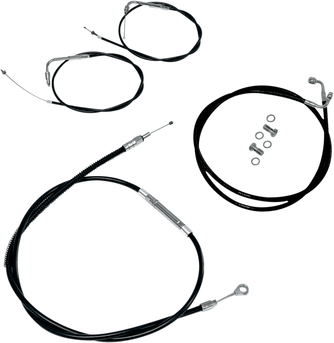 LA CHOPPERS Handlebar Cable/Brake Line Kit - Beach Bar Handlebars - Black Vinyl LA-8110KT-04B