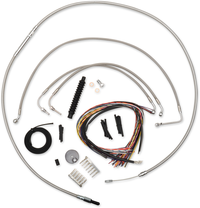 Thumbnail for LA CHOPPERS Handlebar Cable/Brake Line Kit - Complete - Mini Handlebars - Stainless LA-8010KT2-08