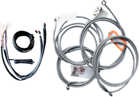 Thumbnail for LA CHOPPERS Handlebar Cable/Brake Line Kit - Complete - Mini Handlebars - Stainless LA-8052KT2-08