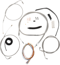 Thumbnail for LA CHOPPERS Handlebar Cable/Brake Line Kit - Complete - Mini Handlebars - Stainless LA-8320KT2A-08