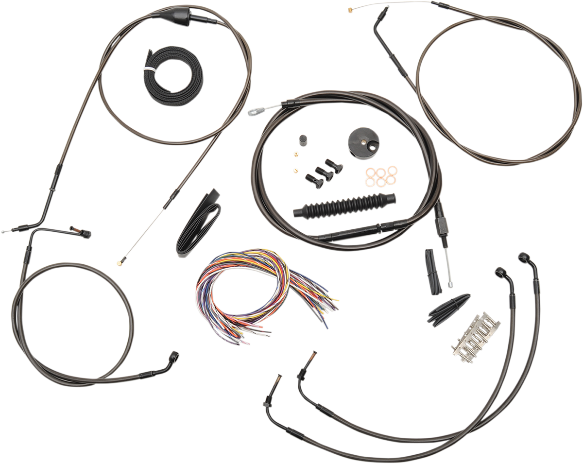 LA CHOPPERS Handlebar Cable/Brake Line Kit - Complete - 18" - 20" Handlebars - Midnight LA-8005KT2B-19M