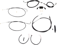 Thumbnail for LA CHOPPERS Handlebar Cable/Brake Line Kit - Complete - Mini Handlebars - Black Vinyl LA-8321KT2-08B