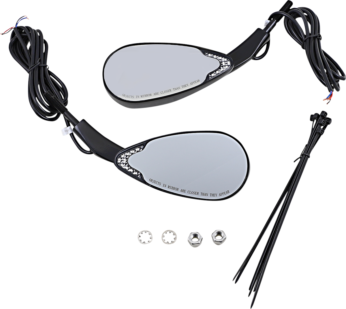 CUSTOM DYNAMICS Mirrors - Dynamic - Side View - Oval - Black CD-MIRROR-B