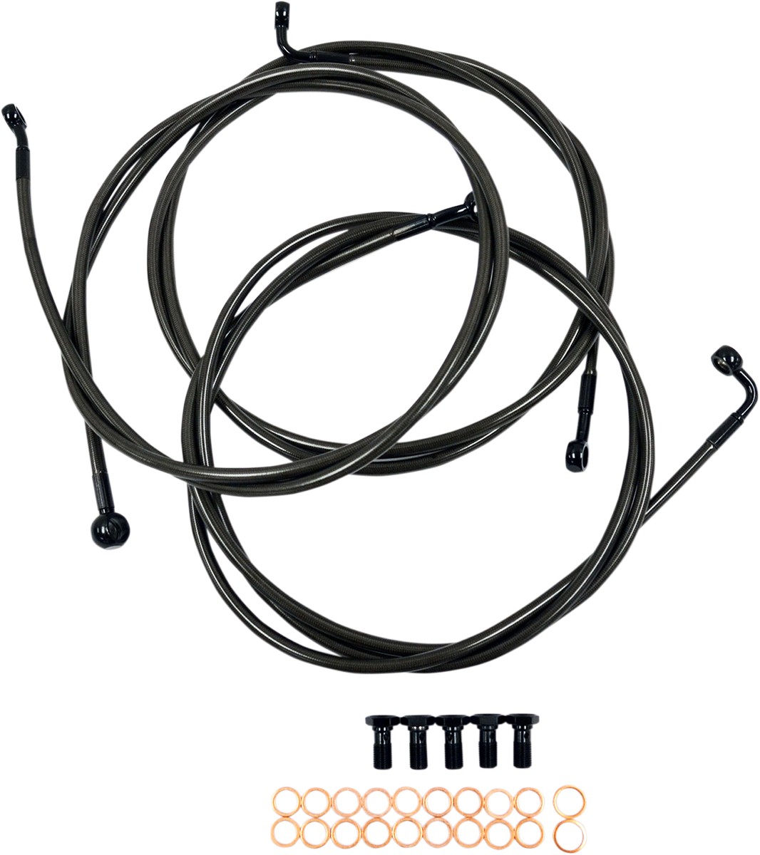 LA CHOPPERS Brake Lines - 12" - 14" Ape Hanger Handlebars - Midnight LA-8052B13M