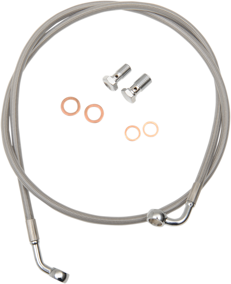 LA CHOPPERS Brake Lines - 15" - 17" Ape Hanger Handlebars - Stainless Steel LA-8230B16
