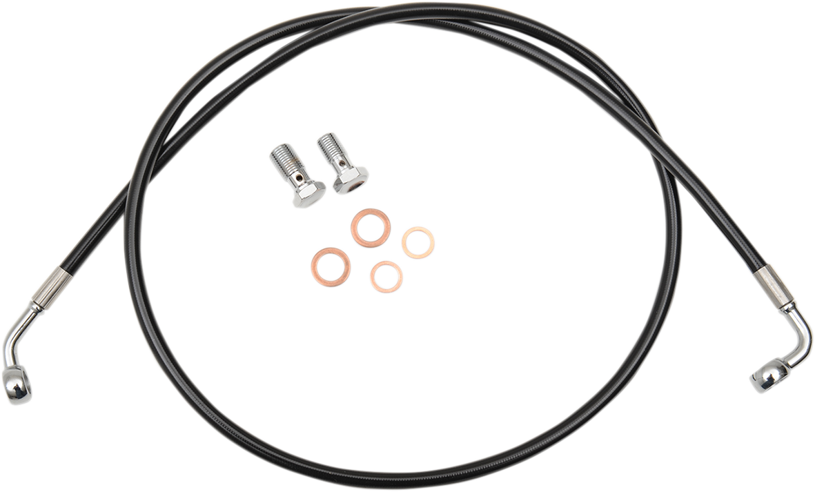 LA CHOPPERS Brake Line - 18" - 20" Ape Hanger Handlebars - Black LA-8230B19B
