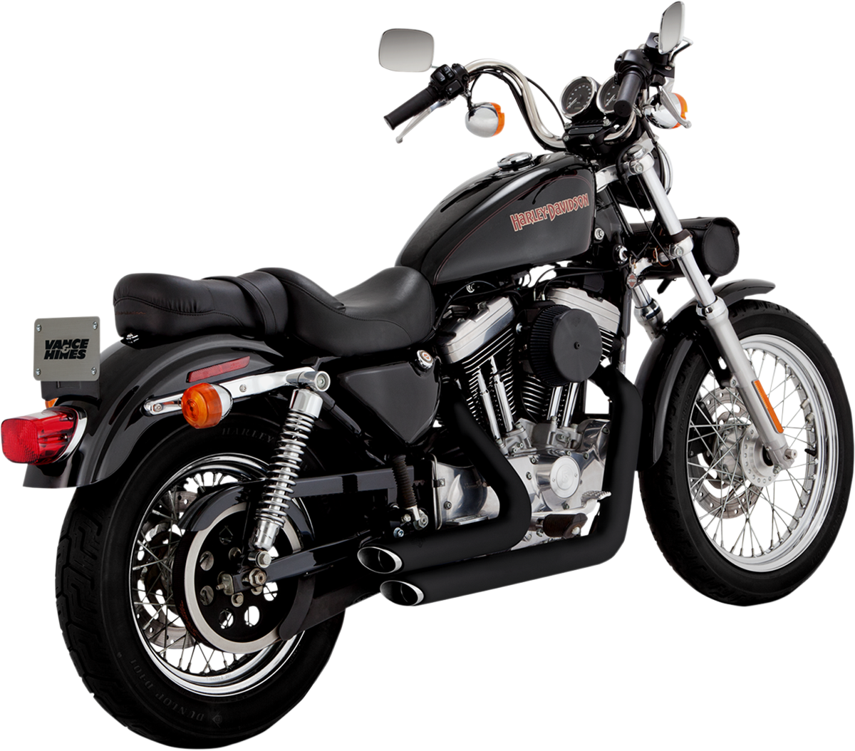 VANCE & HINES Shortshots Staggered Exhaust System - Black 47223