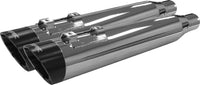 Thumbnail for Comp S Slip On Touring M8 Chrome W/Slash Black End Cap
