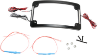 Thumbnail for CUSTOM DYNAMICS Tri-Radius License Plate Frame w Flushmount LEDs - Black TF06-B
