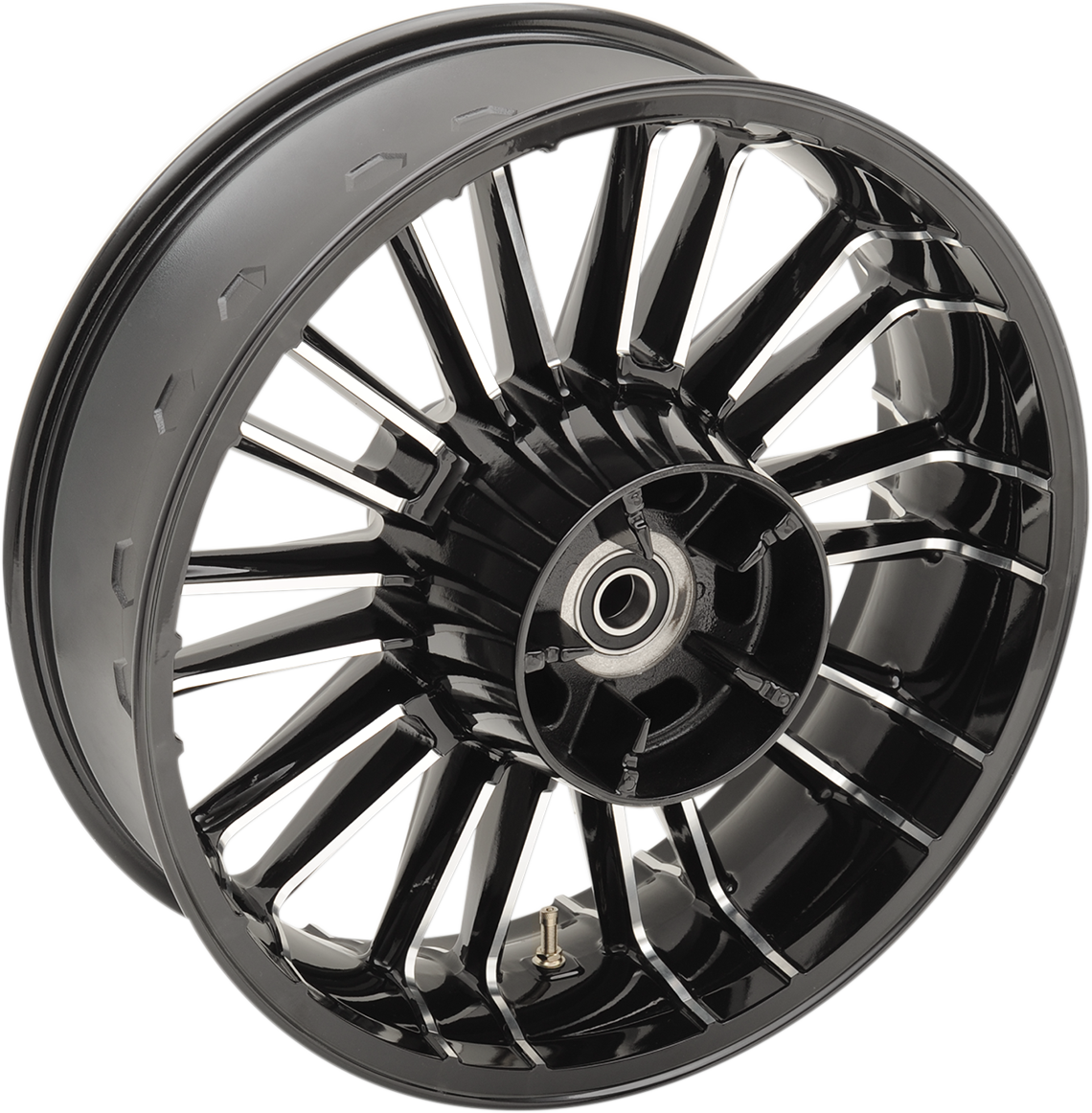 COASTAL MOTO Wheel - Atlantic 3D - Rear - Single Disc/with ABS - Black Cut - 18x5.5 - '09+ FL 3D-ATL185BC-ABS