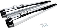 Thumbnail for BASSANI XHAUST Megaphone Mufflers - Chr/Blk - Fluted - Performance Baffle FLH-517RL