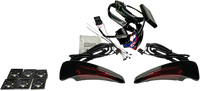 Thumbnail for CUSTOM DYNAMICS Sequential Tour Pak Seat Back Rest LED Lights - Black/Red - FLH CD-TPBR-14-RB