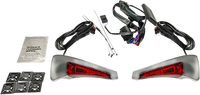 Thumbnail for CUSTOM DYNAMICS Sequential Tour Pak Seat Back Rest LED Lights - Chrome/Red - FLH CD-TPBR-14-RC