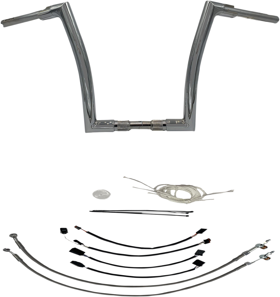 FAT BAGGERS INC. Handlebar Kit - Flat Top - 14" - Chrome 609614