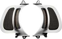 Thumbnail for CUSTOM DYNAMICS LED Vent Insert - Amber/White - Chrome w/ Stainless Mesh CD-RG-V-AW2-C