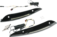 Thumbnail for CUSTOM DYNAMICS Windshield Trim - Sequential Turn Signal - Black CD-RG-SWT-AW2-B