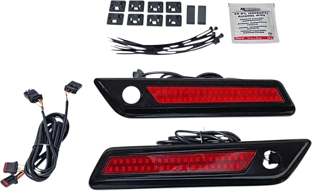 CUSTOM DYNAMICS Latch Light - Saddlebag - Dual Color - Red - Black CD-SBL-DC-RB