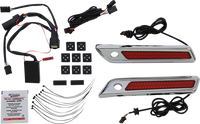 Thumbnail for CUSTOM DYNAMICS Latch Light - Saddlebag - Dual Color - Red - Chrome CD-SBL-DC-RC