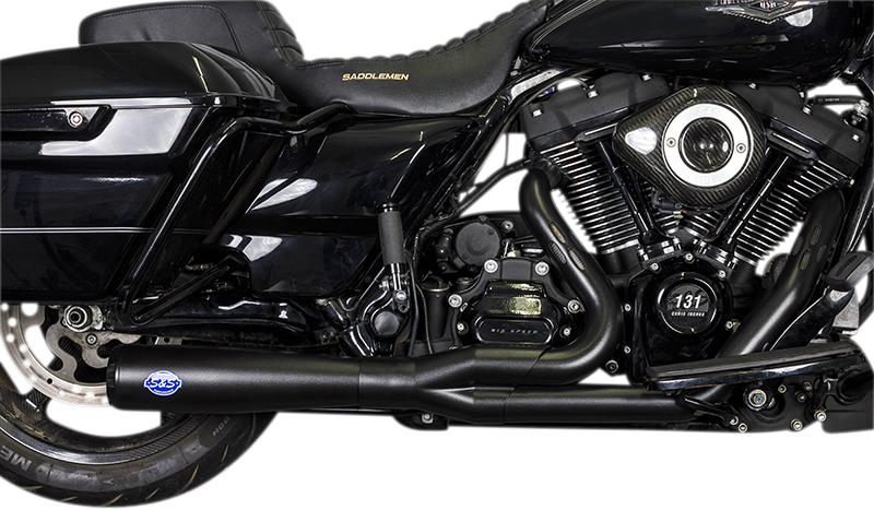 S&S CYCLE 2-into-1 Diamondback Exhaust System - Guardian Black - Race Only 550-1028