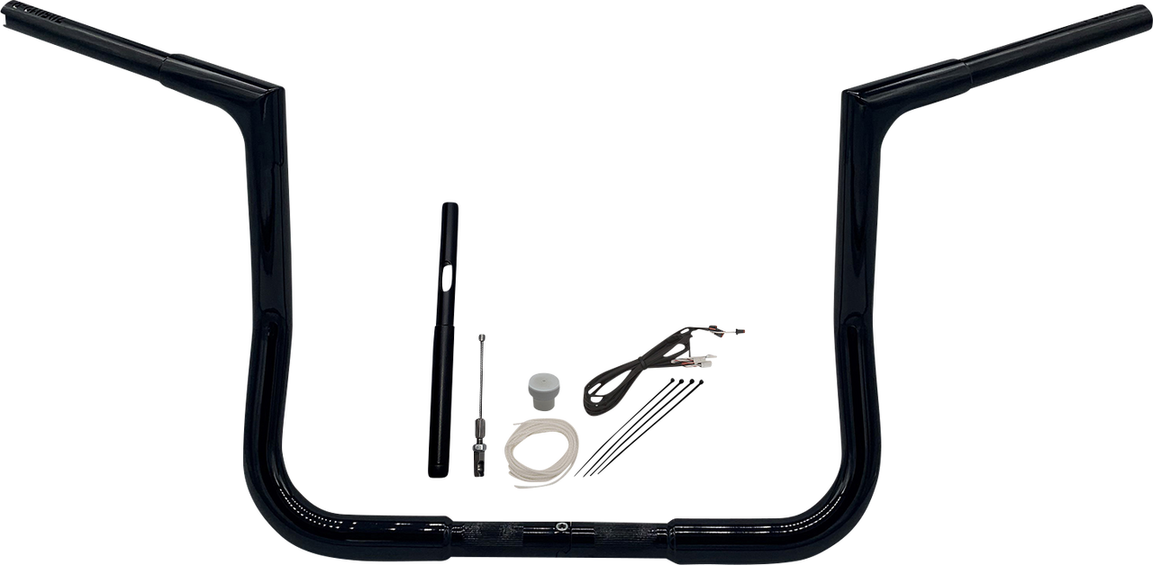 FAT BAGGERS INC. Handlebar Kit - Flat Top - 12" - Black 719012-B