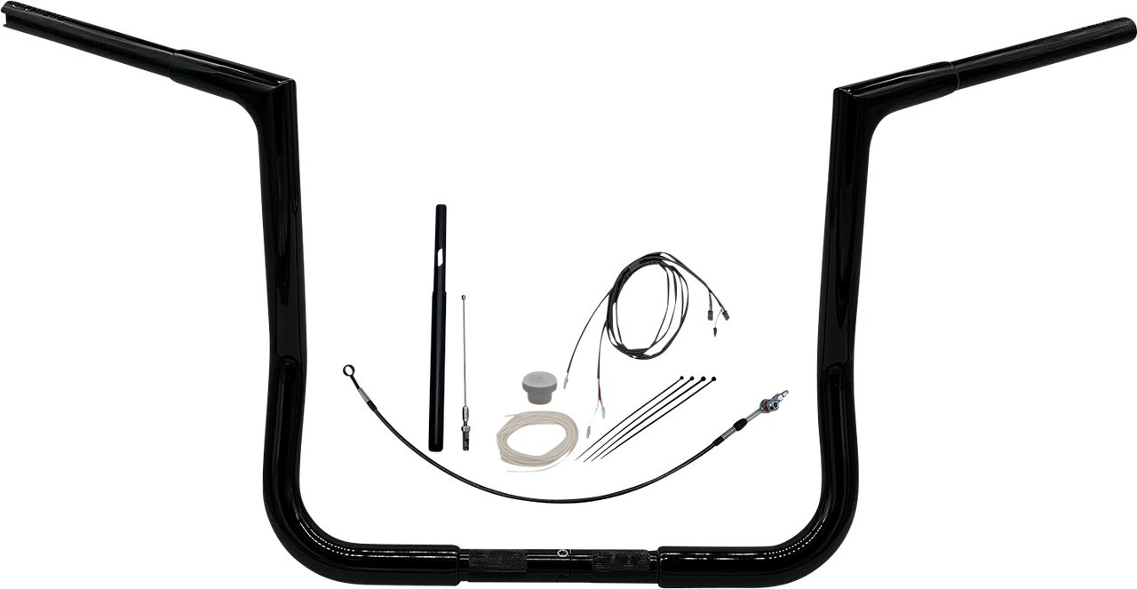 FAT BAGGERS INC. Handlebar Kit - Flat Top - 14" - Black 719014-B