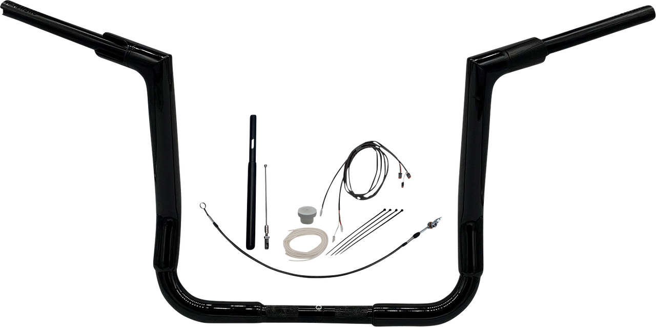 FAT BAGGERS INC. Handlebar Kit - Flat Top - 14" - Black 619014-B