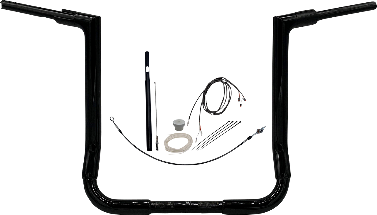 FAT BAGGERS INC. Handlebar Kit - Flat Top - 16" - Black 619016-B