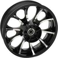Thumbnail for COASTAL MOTO Rear Wheel - Largo 3D - Single Disc/with or without ABS - Black Cut - 18x7 3D-LAR187BC-TRK