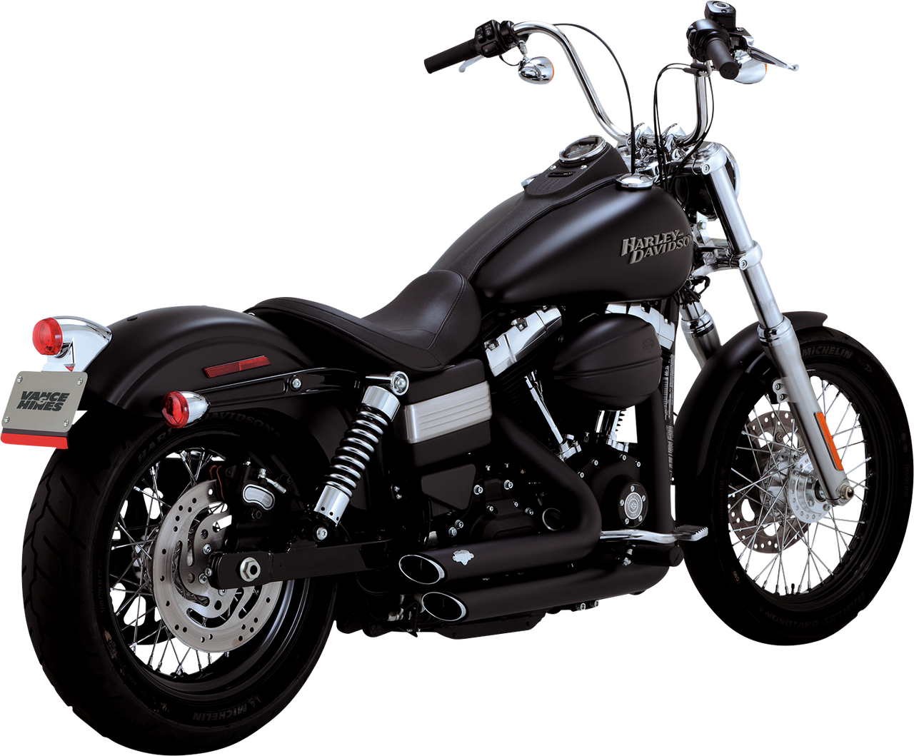 VANCE & HINES Shortshots Staggered Exhaust System - Matte Black 47327