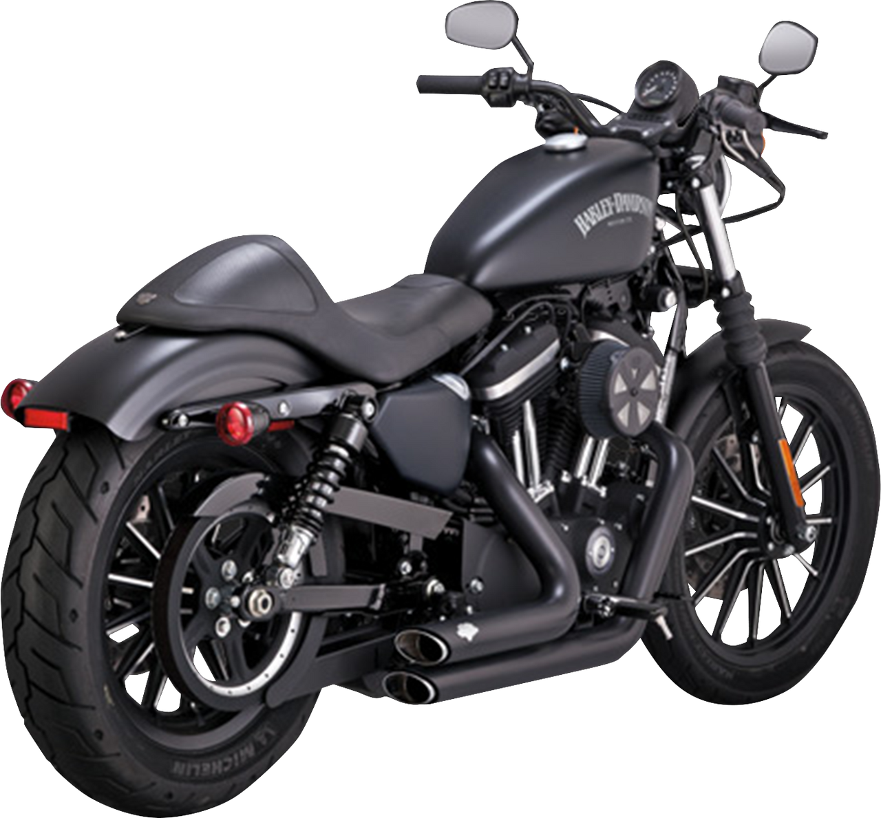 VANCE & HINES Shortshots Staggered Exhaust System - Black 47329