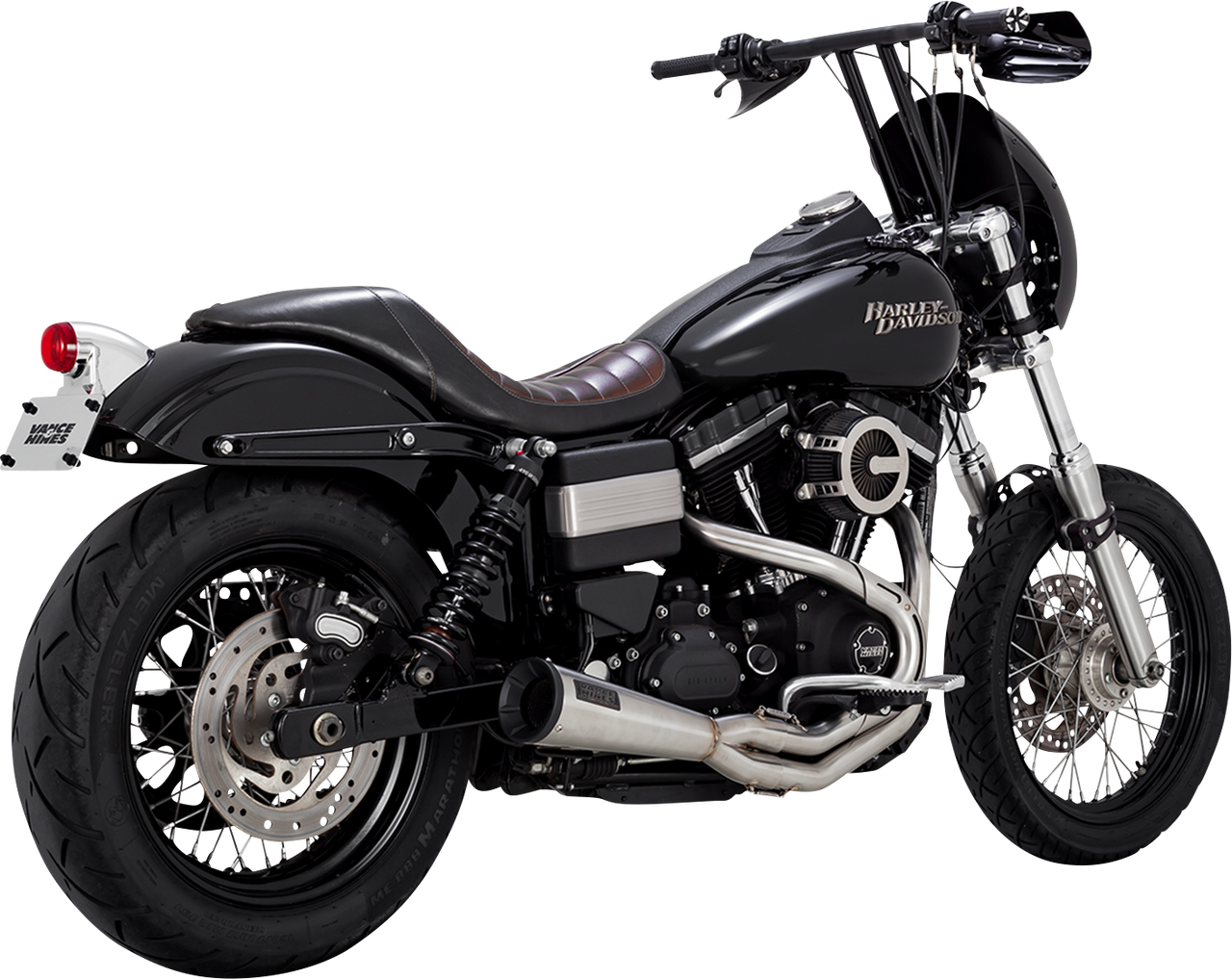VANCE & HINES 2-into-1 Upsweep Exhaust System - Brushed - Stainless Steel 27325