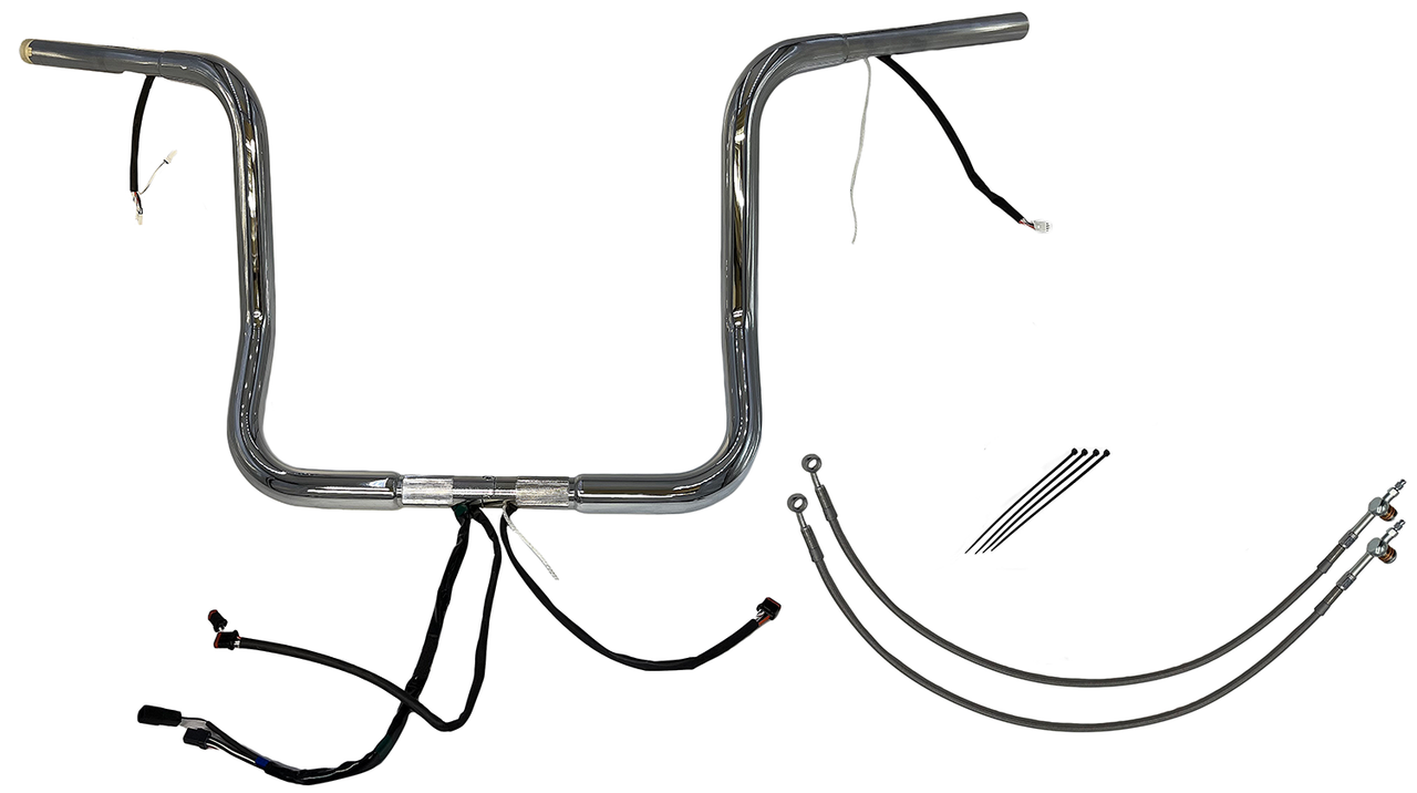 FAT BAGGERS INC. Handlebar Kit - Rounded Top - 14" - Chrome 901514