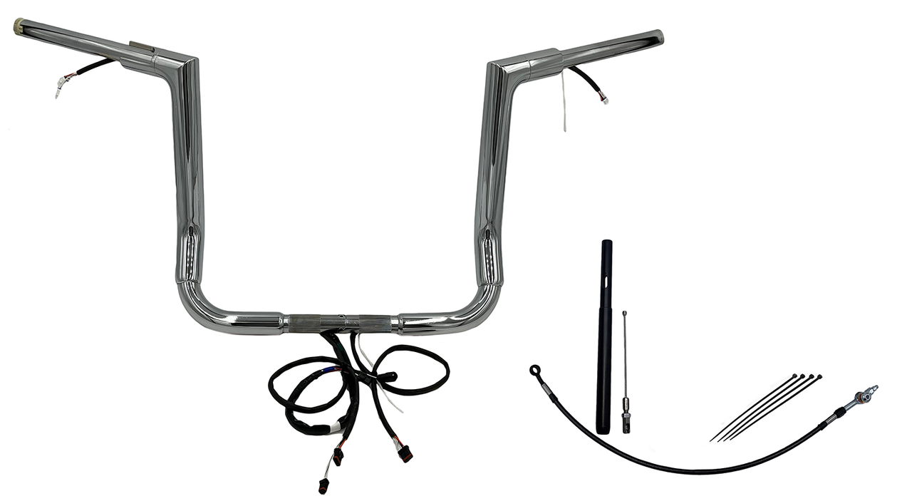 FAT BAGGERS INC. Handlebar Kit - Flat Top - 14" - Chrome 612014