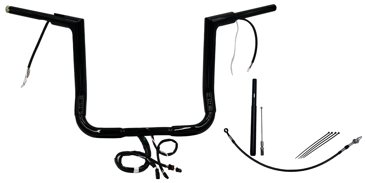 FAT BAGGERS INC. Handlebar Kit - Flat Top - 14" - Black 612014-B