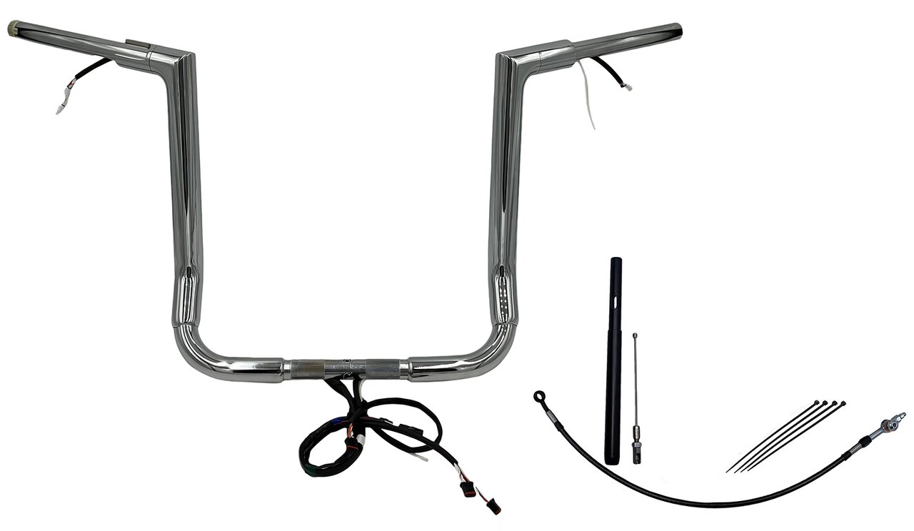 FAT BAGGERS INC. Handlebar Kit - Flat Top - 16" - Chrome 612016