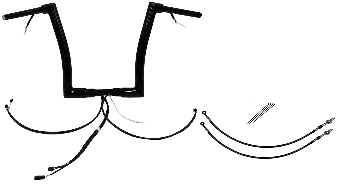 FAT BAGGERS INC. Handlebar Kit - Flat Top - 14" - Black 601314-B