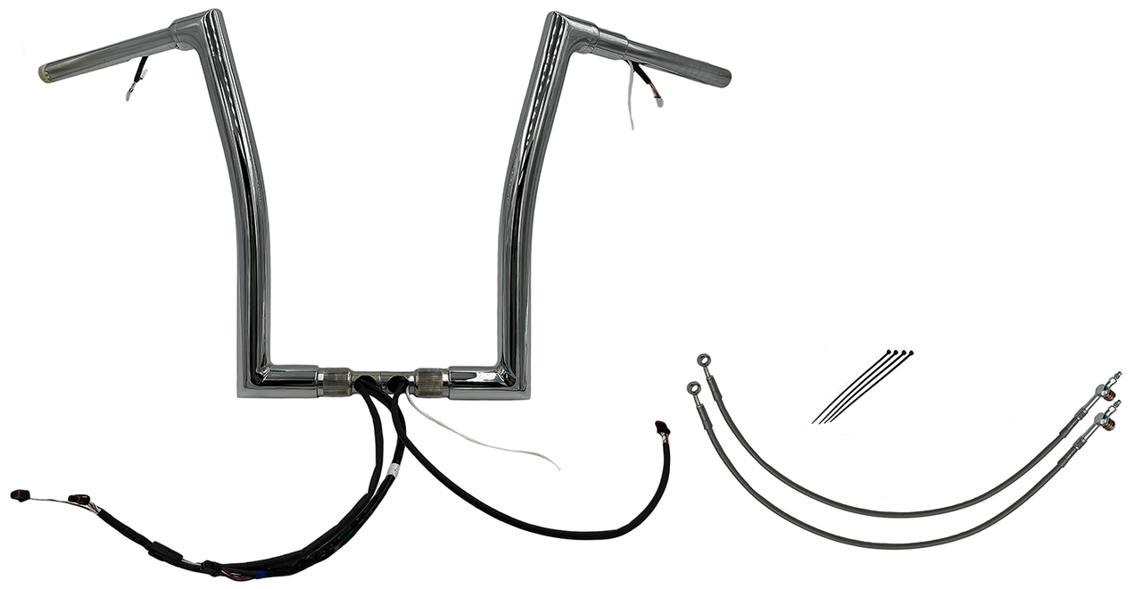 FAT BAGGERS INC. Handlebar Kit - Flat Top - 16" - Chrome 601316