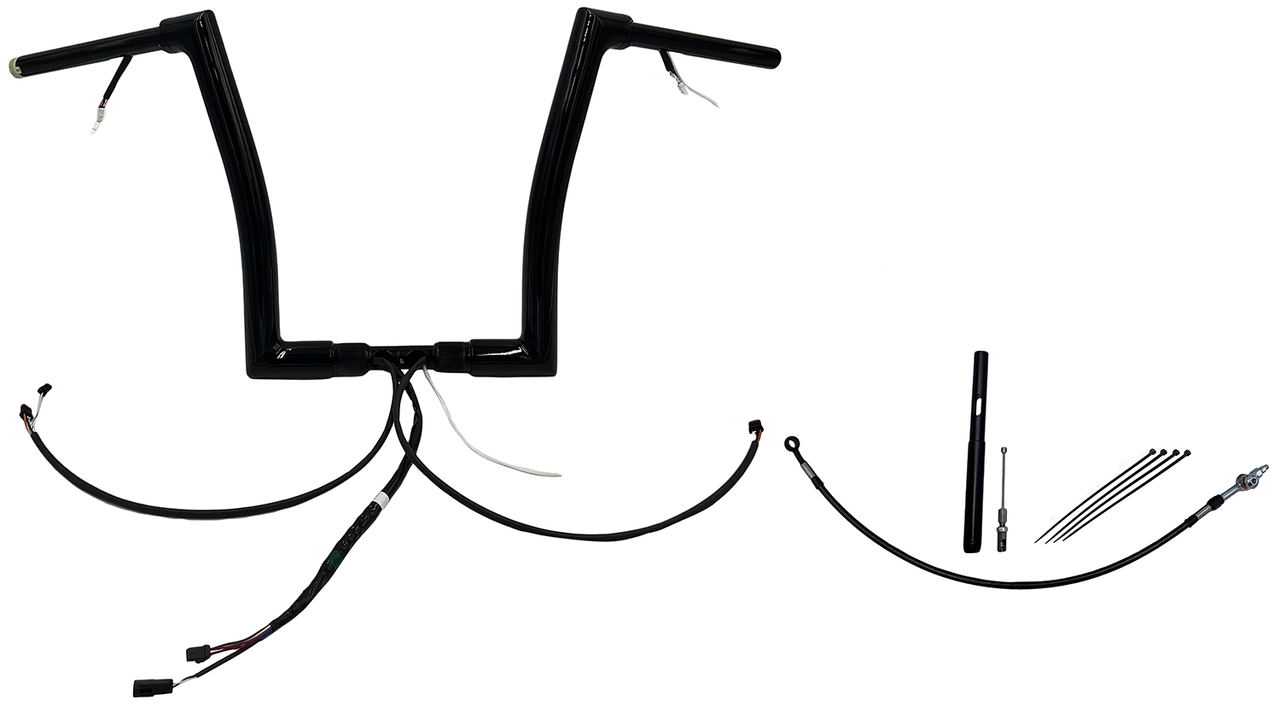 FAT BAGGERS INC. Handlebar Kit - Flat Top - 14" - Black 612914-B