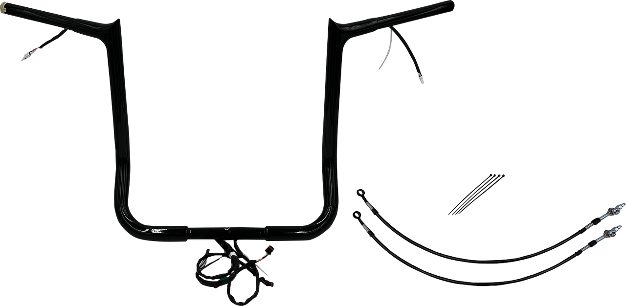 FAT BAGGERS INC. Handlebar Kit - Pointed Top - 16" - Black 901216-B
