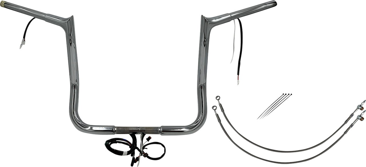 FAT BAGGERS INC. Handlebar Kit - Pointed Top - 14" - Chrome 902214