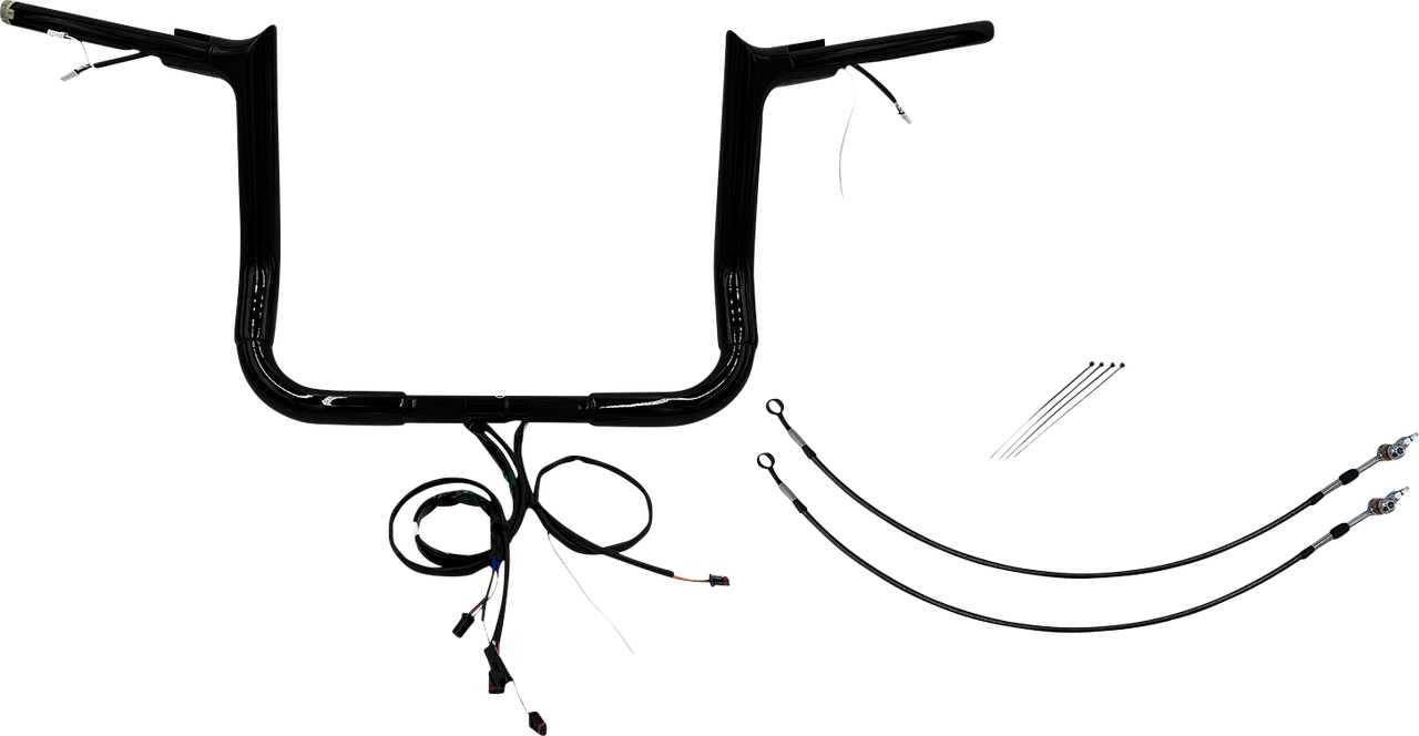 FAT BAGGERS INC. Handlebar Kit - Pointed Top - 12" - Black 801212-B
