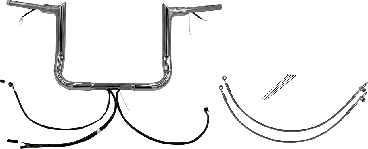 FAT BAGGERS INC. Handlebar Kit - Pointed Top - 12" - Chrome 801212
