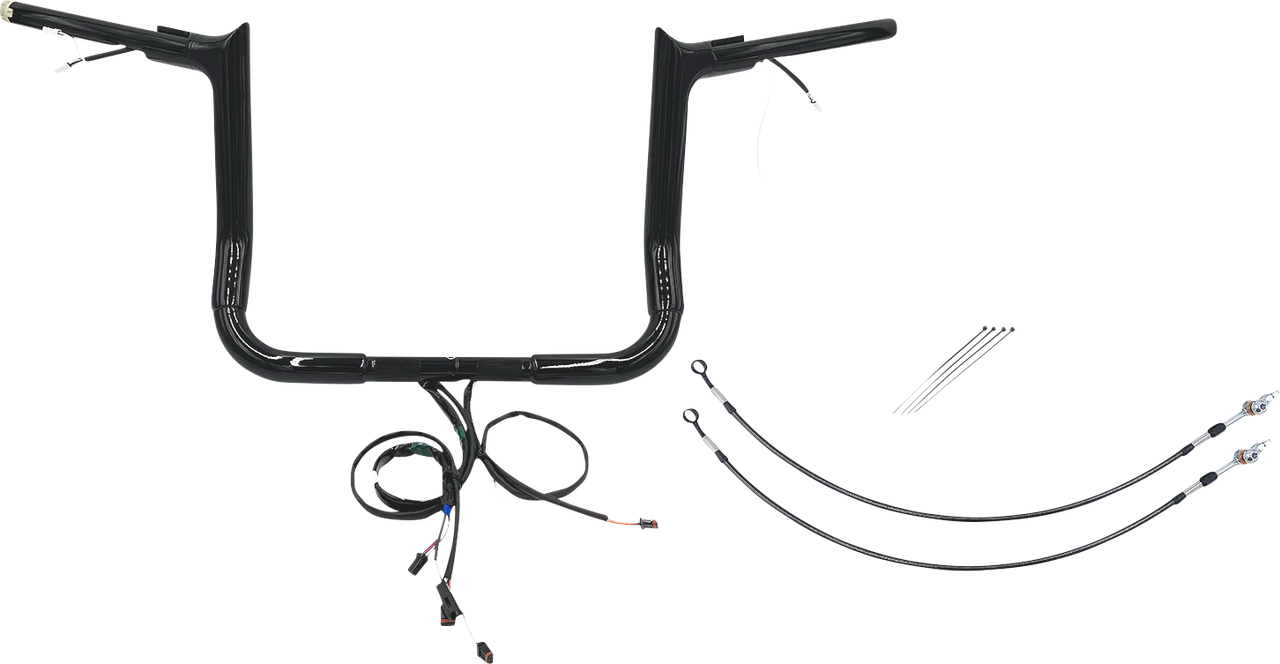 FAT BAGGERS INC. Handlebar Kit - Pointed Top - 12" - Black 802212-B