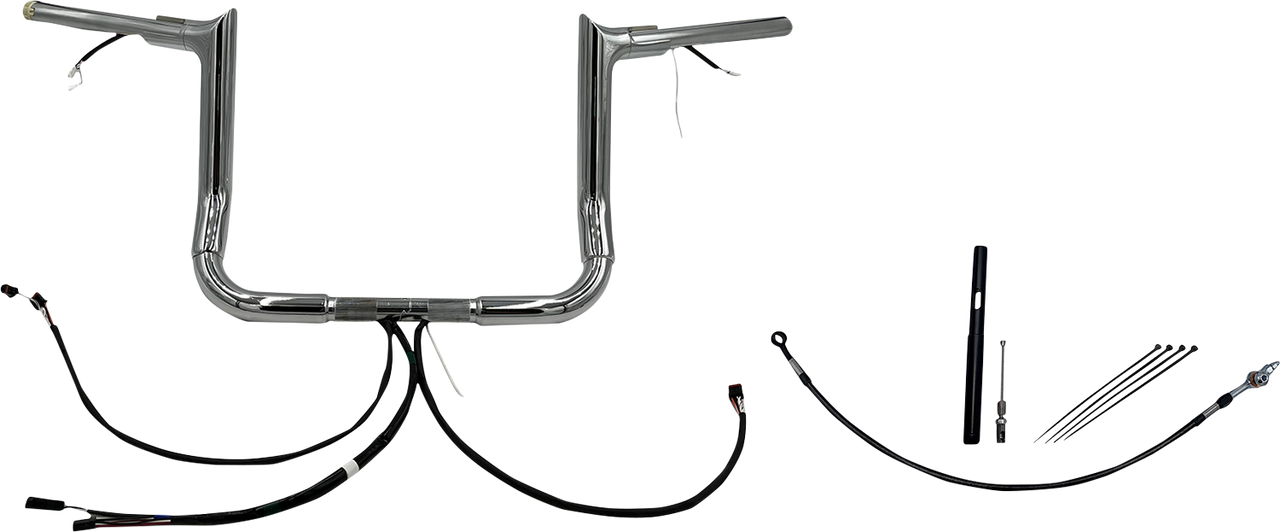 FAT BAGGERS INC. Handlebar Kit - Pointed Top - 12" - Chrome 812012