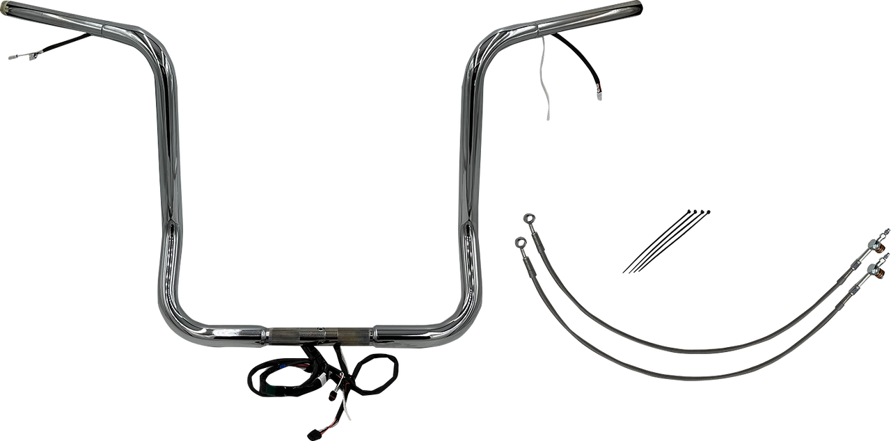 FAT BAGGERS INC. Handlebar Kit - Rounded Top - 16" - Chrome 902516