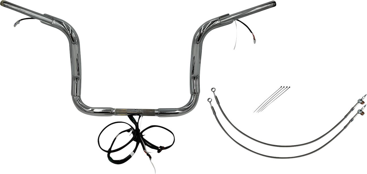 FAT BAGGERS INC. Handlebar Kit - Pointed Top - 12" - Chrome 801512