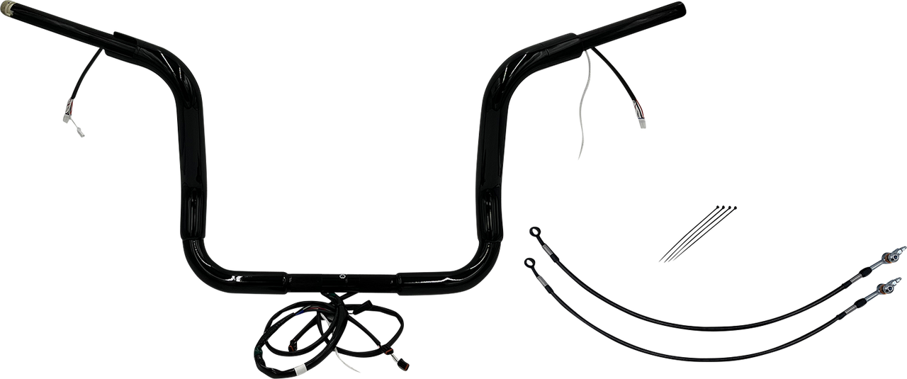 FAT BAGGERS INC. Handlebar Kit - Pointed Top - 12" - Black 802512-B