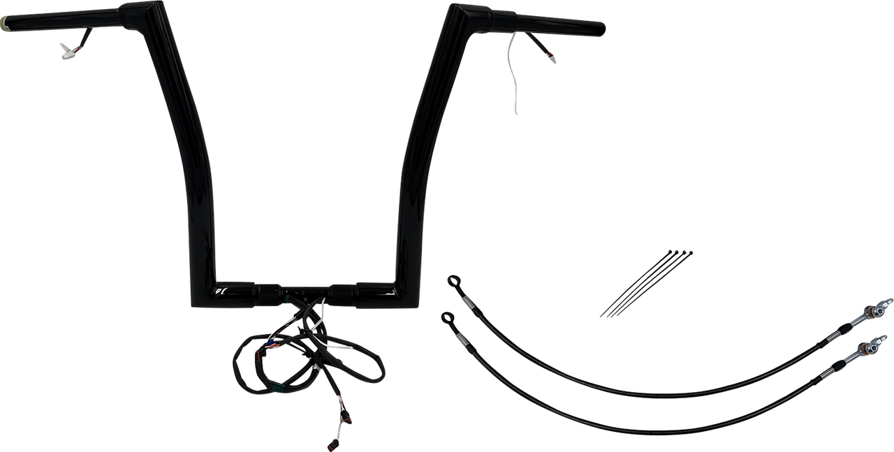 FAT BAGGERS INC. Handlebar Kit - Flat Top - 16" - Black 601316-B