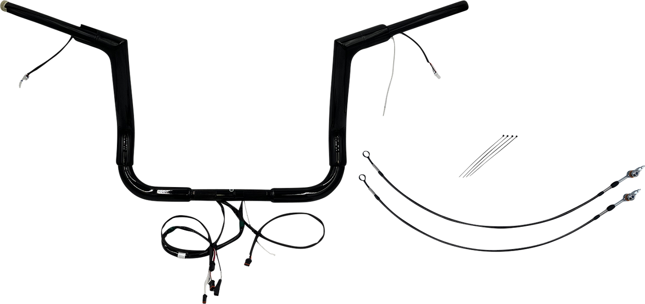 FAT BAGGERS INC. Handlebar Kit - Flat Top - 12" - Black 602212-B